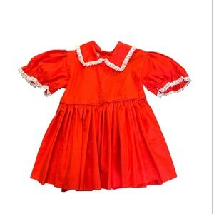 Vintage Mary Louise Original Red Little Girl Toddler Dress 2T